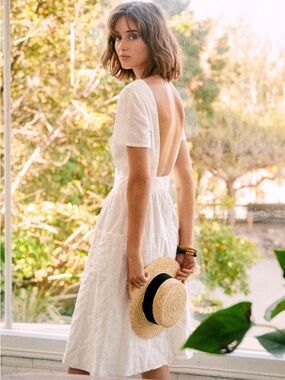 Sezane Odalie Cotton Ecru Dress